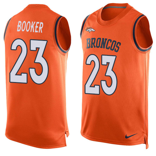 Nike Broncos #23 Devontae Booker Orange Team Color Men's Stitched NFL Limited Tank Top Jersey
